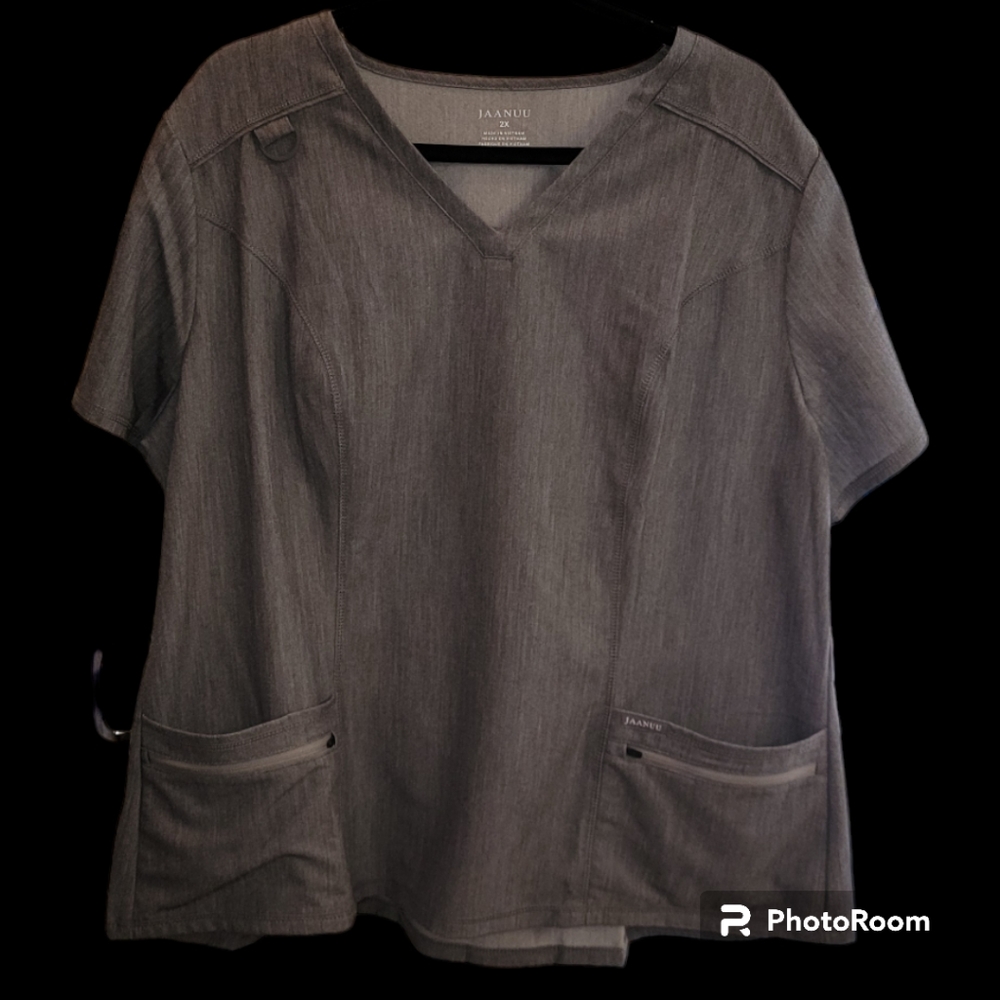 NWT Jaanuu Women's 4-Pocket D-Ring Scrub Top 2XL